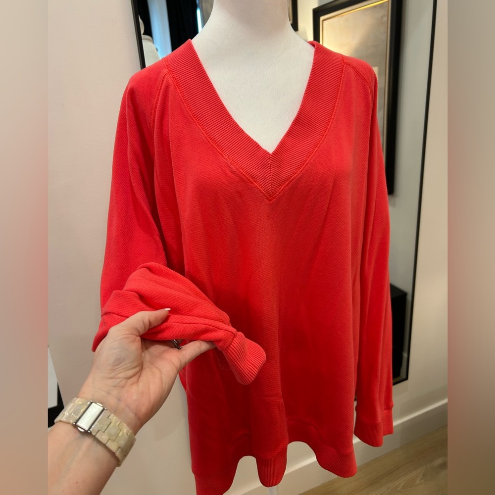 Universal Thread Red V-Neck Sweatshirt